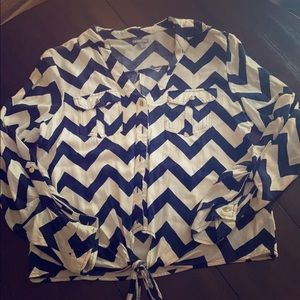 V-neck Button Down Shirt